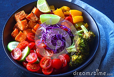 Buddha bowl-clean eating vegan glutenfree recipe Stock Photo