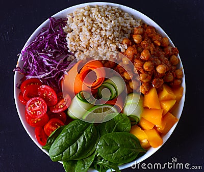 Buddha bowl-clean eating vegan glutenfree recipe Stock Photo