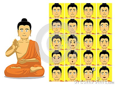 Buddha Cartoon Emotion faces Vector Illustration Vector Illustration