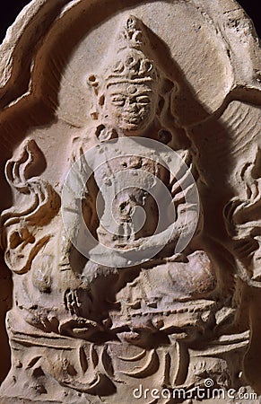 The Buddha - ceramic votive plaque Stock Photo