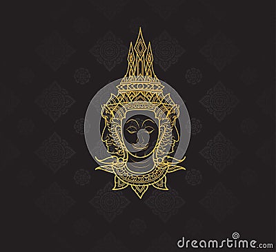 buddha characters of Ramayana,Thai Art Background pattern Vector Illustration