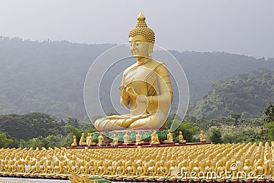 Buddha and disciple statues Stock Photo