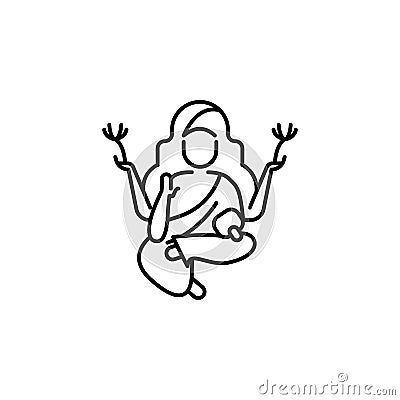 Buddha Diwali icon on white background. Diwali Hindu festival elements for graphic and web design on white background Stock Photo