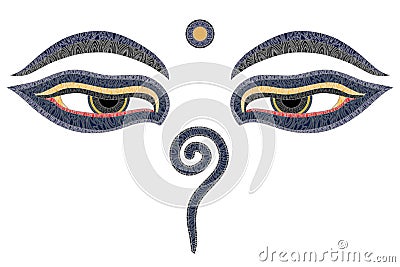 Buddha eyes, Nepal Vector Illustration