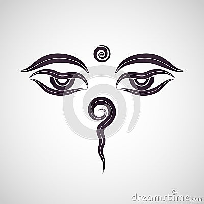 Buddha eyes, Nepal Vector Illustration