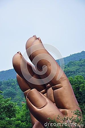 Buddha fingers Stock Photo