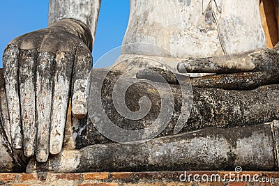 Buddha hands, Wat Mahathat, Sukhothai Historical Park, Thailand. Stock Photo