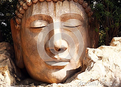 Buddha Head Stock Photo