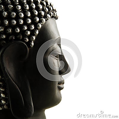 Buddha Head profile isolated Stock Photo