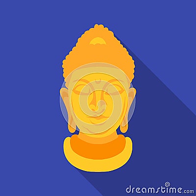 Buddha icon in flat style isolated on white background. Religion symbol stock vector illustration. Vector Illustration