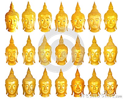 Buddha image heads. Stock Photo
