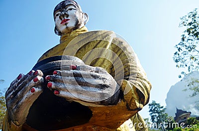 Buddha image statue Burma Style at Tai Ta Ya Monastery Stock Photo