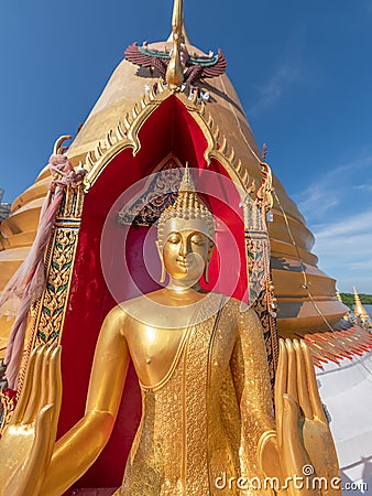 Buddha image at Wat Hong Thong, Chachoengsao, Thailand Stock Photo