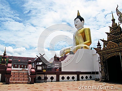 White Buddha Statue Editorial Stock Photo