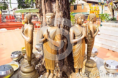 Buddha images under the tree Stock Photo