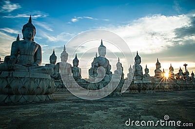 Buddha images, Wat Thung Yai, Nakhon Si Thammarat , Thailand. Stock Photo