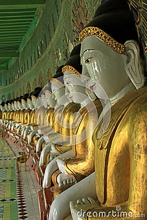 Buddha imagies @ Sagaing Hill Mandalay Stock Photo