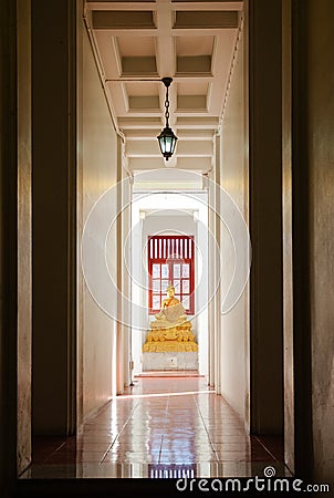 Buddha inside Loha Prasat iron monastery in Wat Ratchanatdaram Stock Photo