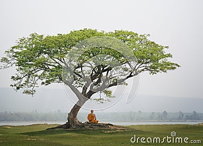 Buddha monk practice meditation Editorial Stock Photo