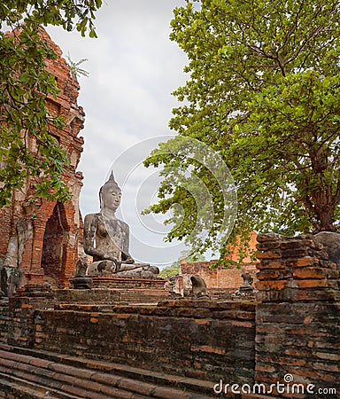 Buddha Sculpture. Thailand, Ayuthaya Stock Photo