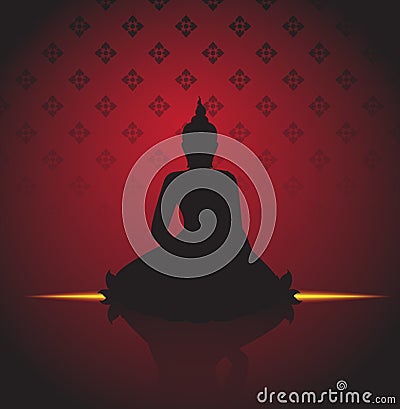 Buddha silhouette vector Vector Illustration