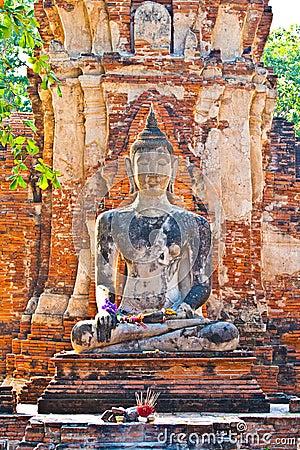 Buddha statue in beautiful light in Mahathat Stock Photo