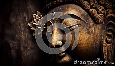 Buddha, Buddhism and meditation. Culture and religion, peace. AI generative Stock Photo
