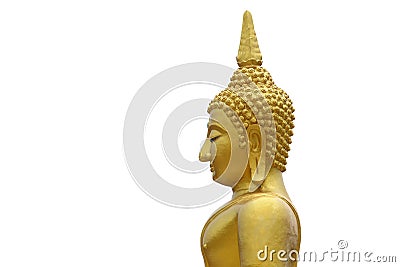 Buddha statue golden in Thailand. Stock Photo