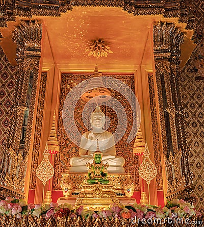 Buddha statue indoor church Stock Photo