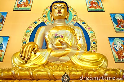 Buddha statue inside the Rinpoche Bagsha Datsan in Ulan-Ude city of the Republic of Buryatia, Russia. Editorial Stock Photo