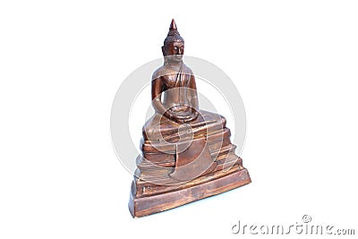 Buddha statue on isolated white Stock Photo