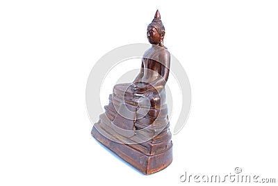 Buddha statue on isolated white Stock Photo