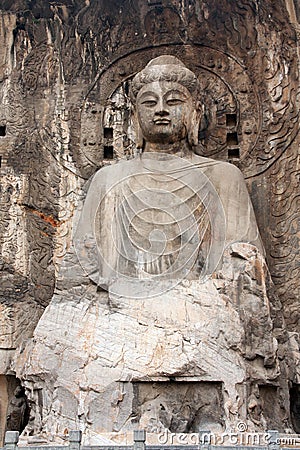 Buddha statue in Longmen Grottoes. China Stock Photo