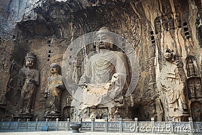 Locana buddha statue niche Stock Photo