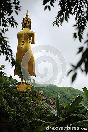 Buddha statue at Pratad Inkwan pagoda Stock Photo