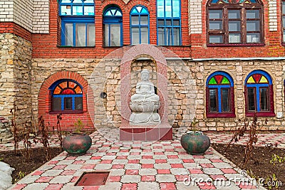 A Buddha statue in temple of all religions. The village of Old Arakchino. Kazan, Tatarstan. Stock Photo