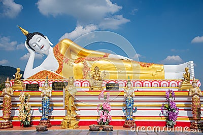 Buddha statue Thai: Luang Por Tan Jai in Wat Phra Tat Doi Kum, The Buddhist temple in Chiang Mai Stock Photo