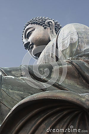 Buddha Statue Tian Tian, Hong Kong Stock Photo