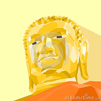 Buddha statue Vector Polygon Styled Vector Illustration