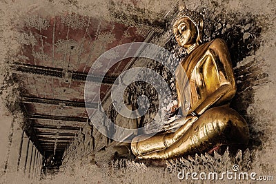 Buddha statue. Wat Arun, Temple of Dawn is a Buddhist temple Stock Photo