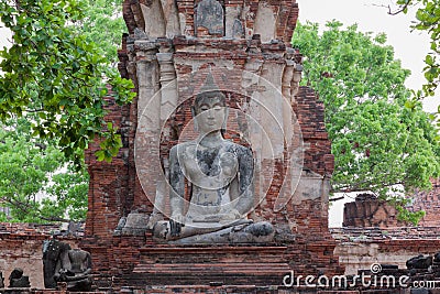 Buddha statue at Wat Mahathat, Thailand Stock Photo