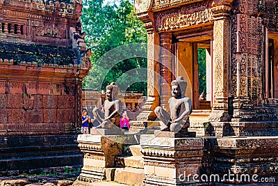 Buddha Statues of Banteay Srei Editorial Stock Photo
