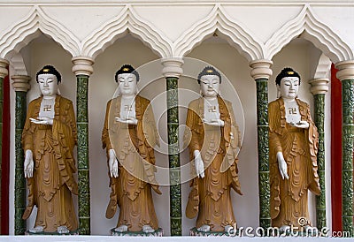 Buddha Statues, Chinese Temple, Penang, Malaysia Stock Photo