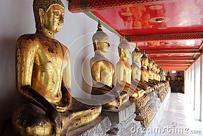 Buddha Statues at the Grand Palace, Bangkok Stock Photo