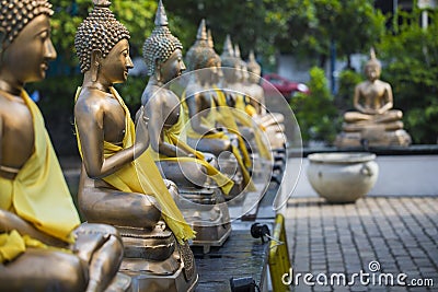 Buddha Statues in Seema Malaka Temple, Colombo, Sri Lanka Stock Photo