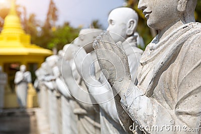 Buddha statues in a temple on Sri Lanka closeup Stock Photo