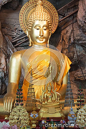 Buddha statues on the tiger cave temple near krabi ,thailand Stock Photo