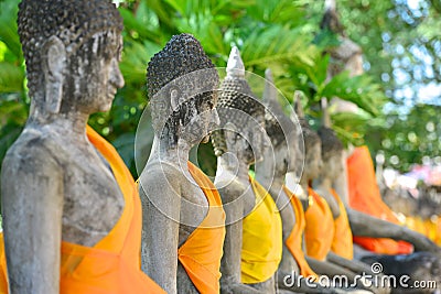Buddha Status at Wat Yai Chaimongkol Stock Photo