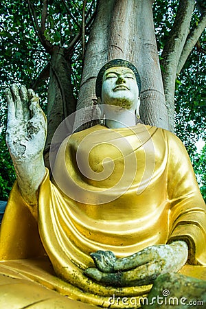 Buddha staue in Darabhirom Forest Monastery Stock Photo