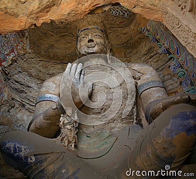 Buddha Stone Carving of Yungang grottoes Stock Photo